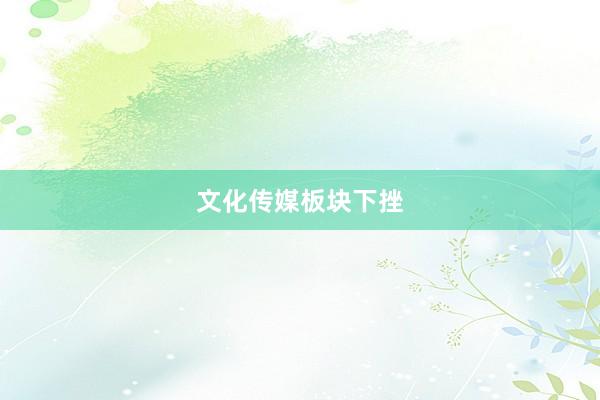 文化传媒板块下挫